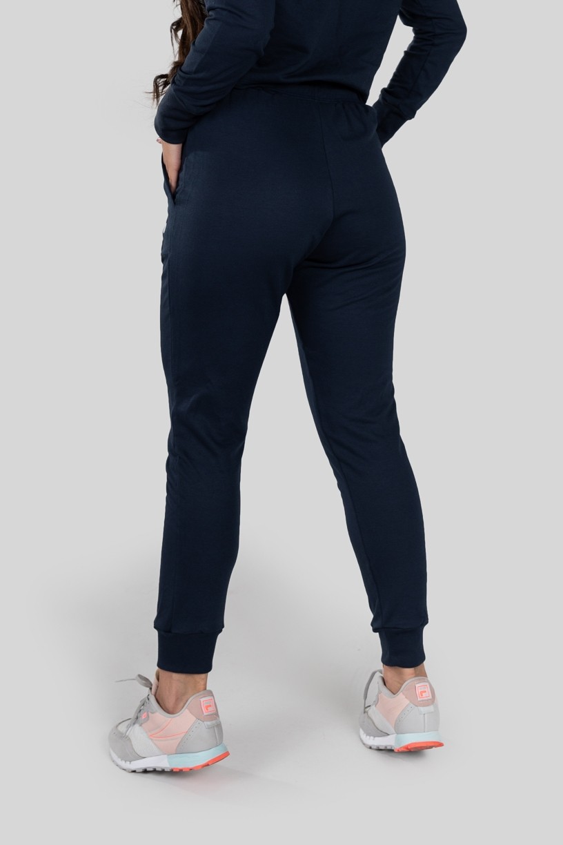 Calça Jogger Lisa de Moletom (Azul Marinho) | Ref: K2897-D