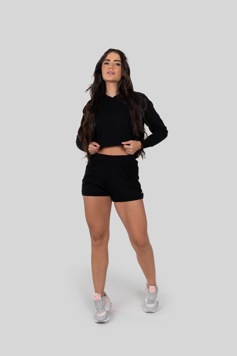 Short de Moletom Liso (Preto) | Ref: K2928-A