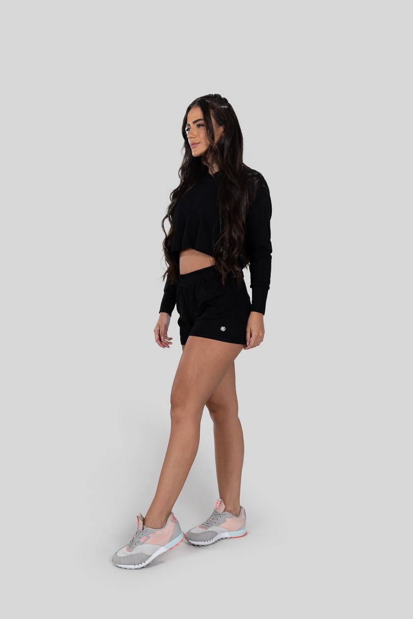 Short de Moletom Liso (Preto) | Ref: K2928-A