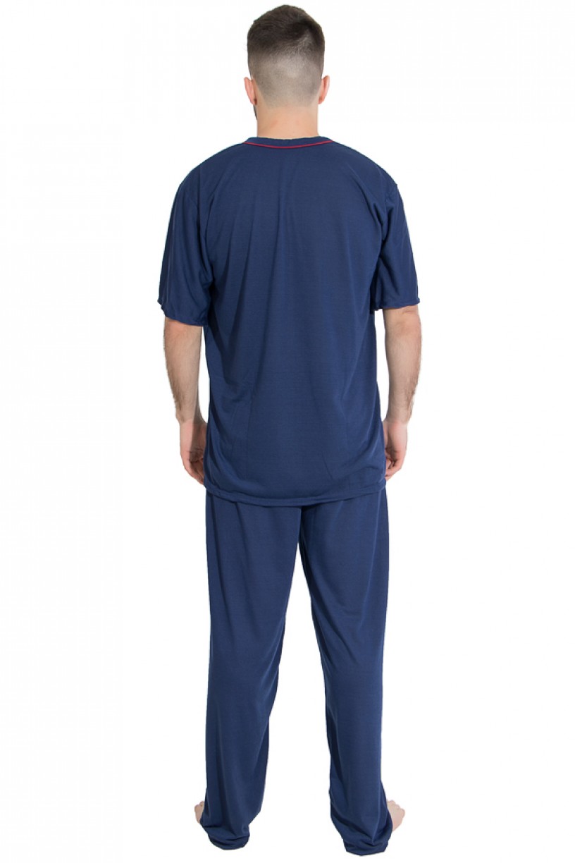 Pijama Mas. Manga Curta 091 (Azul marinho) | Ref: CEZ-PM01-001