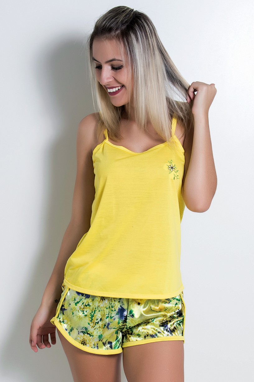 Babydoll Feminino 067 (Amarelo) - AB 