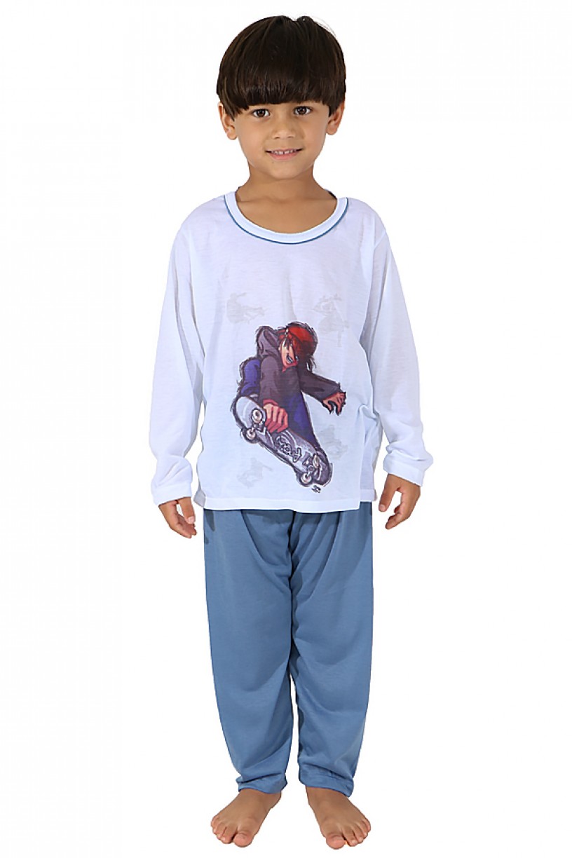 Pijama Infantil Longo 140 (Azul)