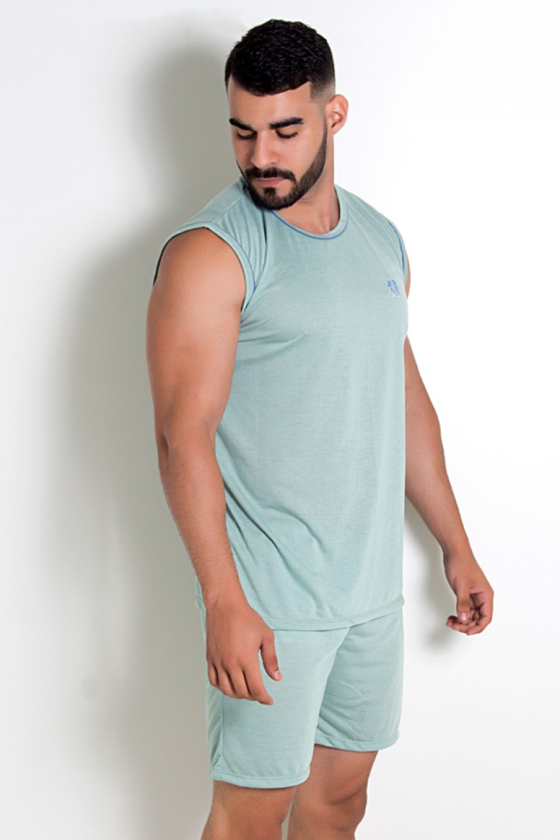 Pijama Masculino Camiseta 072 (Verde claro) | Ref.:CEZ-PA072-002