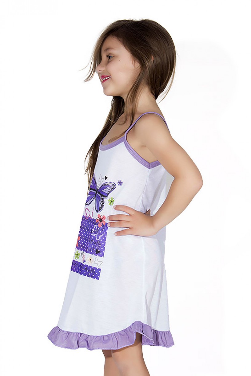 Camisola Infantil 141 (Lilas com borboletas) AB |  Ref: CEZ-CM010-001