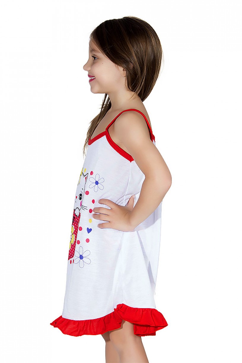 Camisola Infantil 141 (Vermelha com gatinha) AB