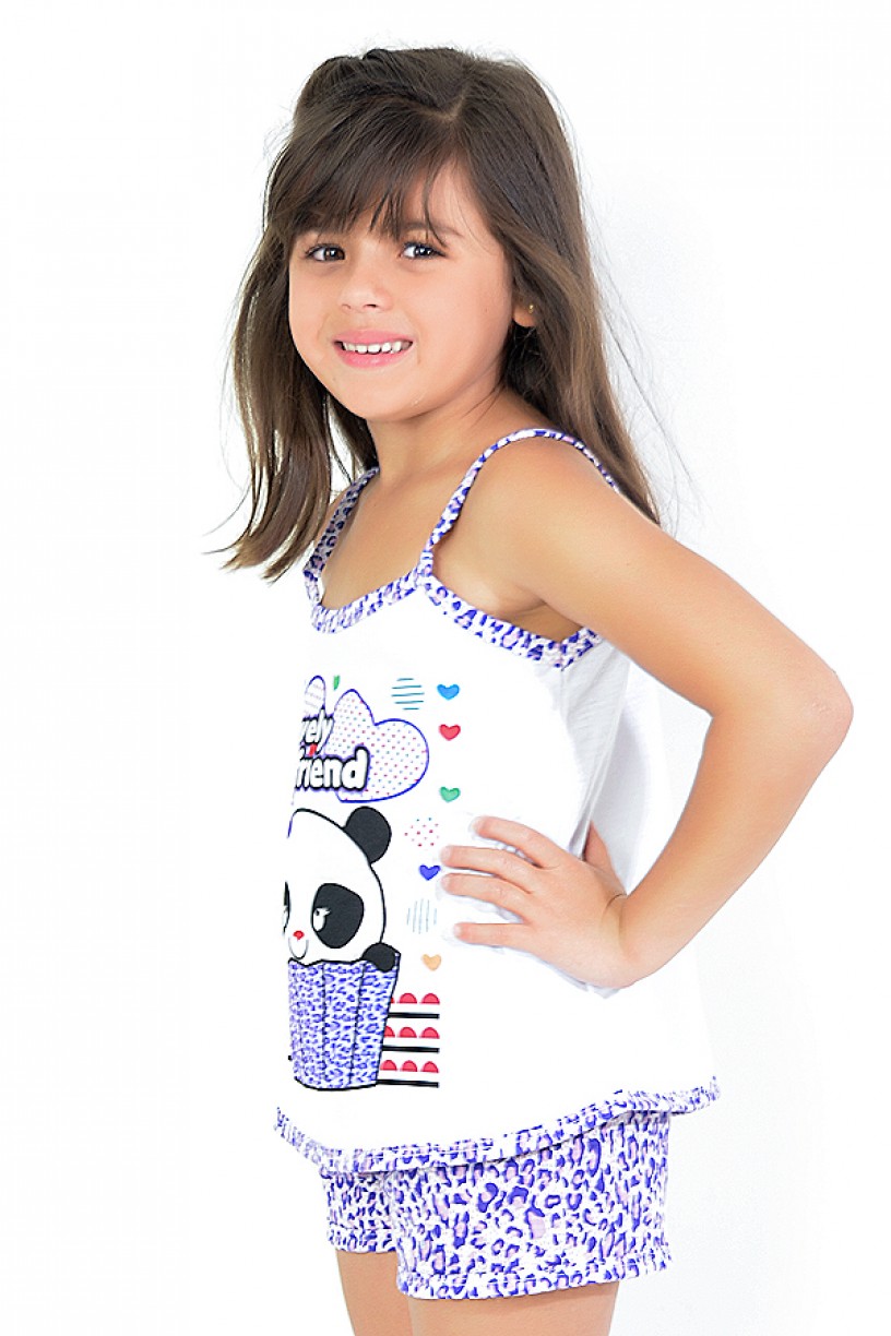 Babydoll Infantil 201 (Roxo com panda)