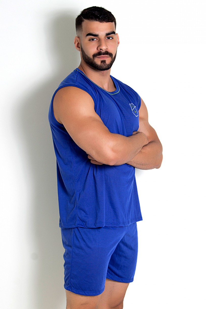 Pijama Masculino Camiseta 072 (Azul) | Ref: CEZ-PA072-003