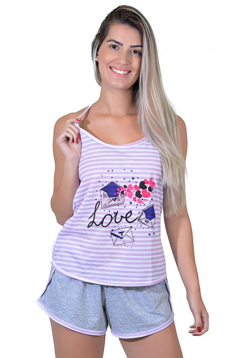 Babydoll Feminino 258 (Lilás love) | Ref: CEZ-PA258-005