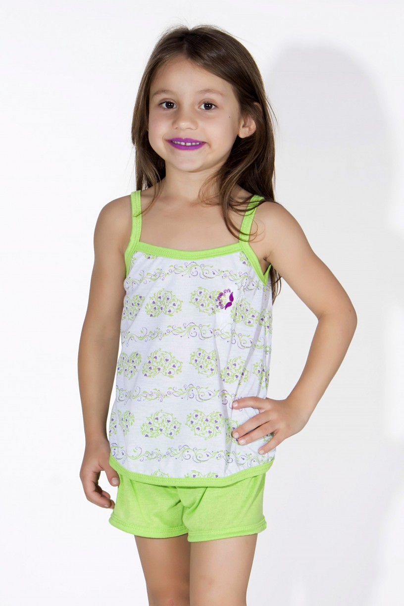 Babydoll Infantil 086 (verde limão)