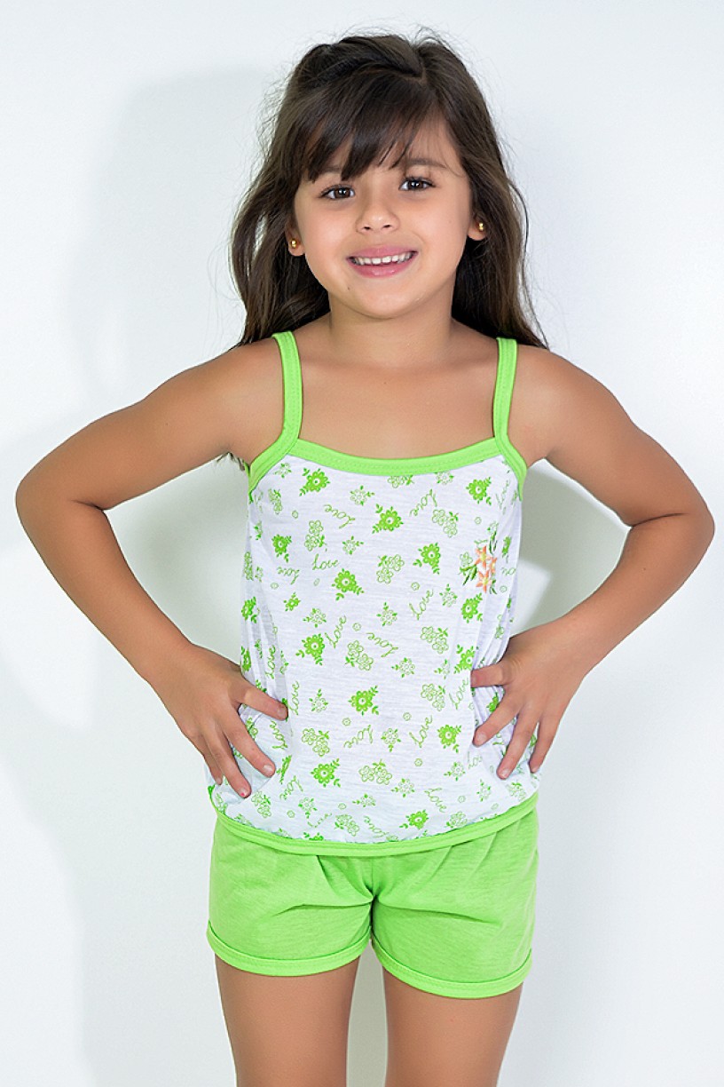 Babydoll Infantil 086 (verde limão) - AB