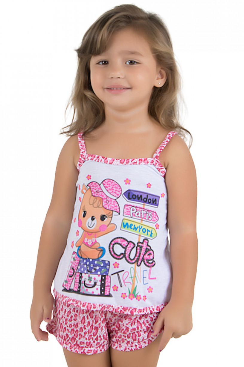 Baby-doll de malha Infantil 201 (Pink) | Ref.: CEZ-PA201-00
