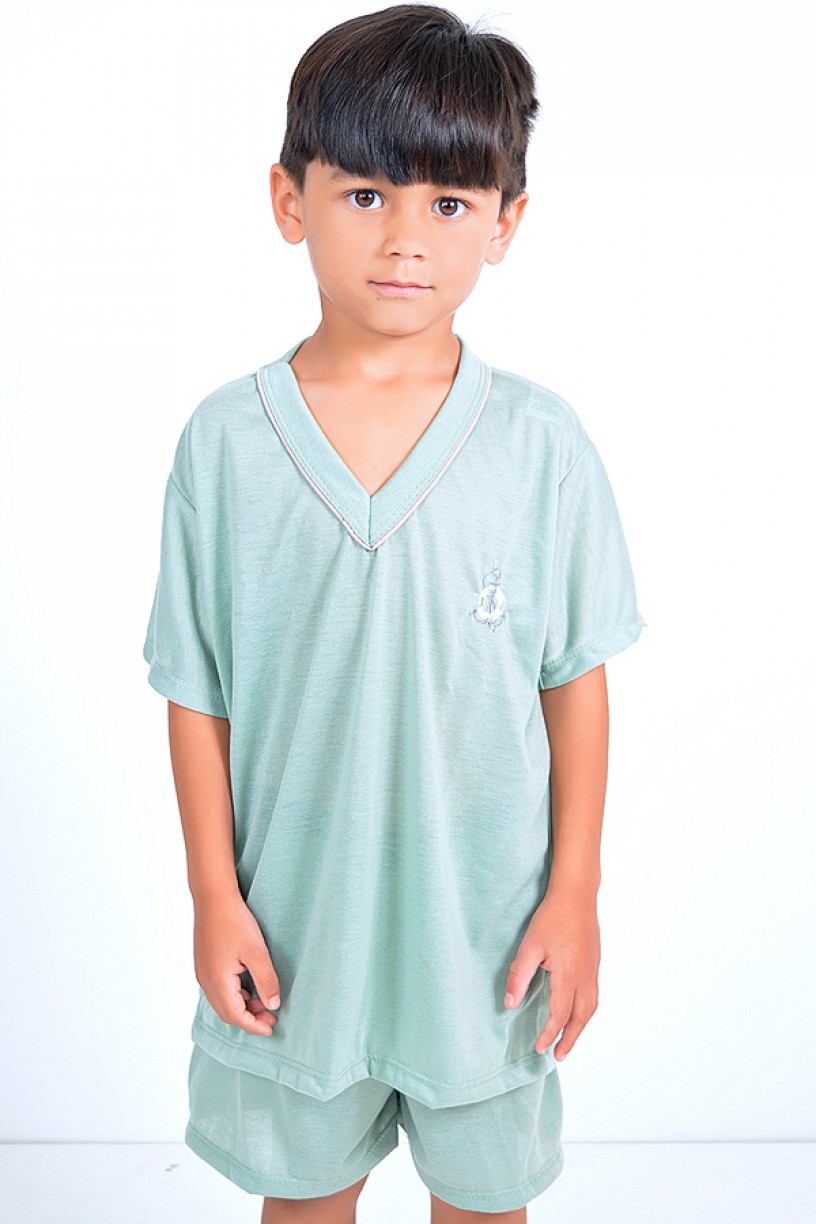 Pijama infantil mas. Curto 037 (Verde) 