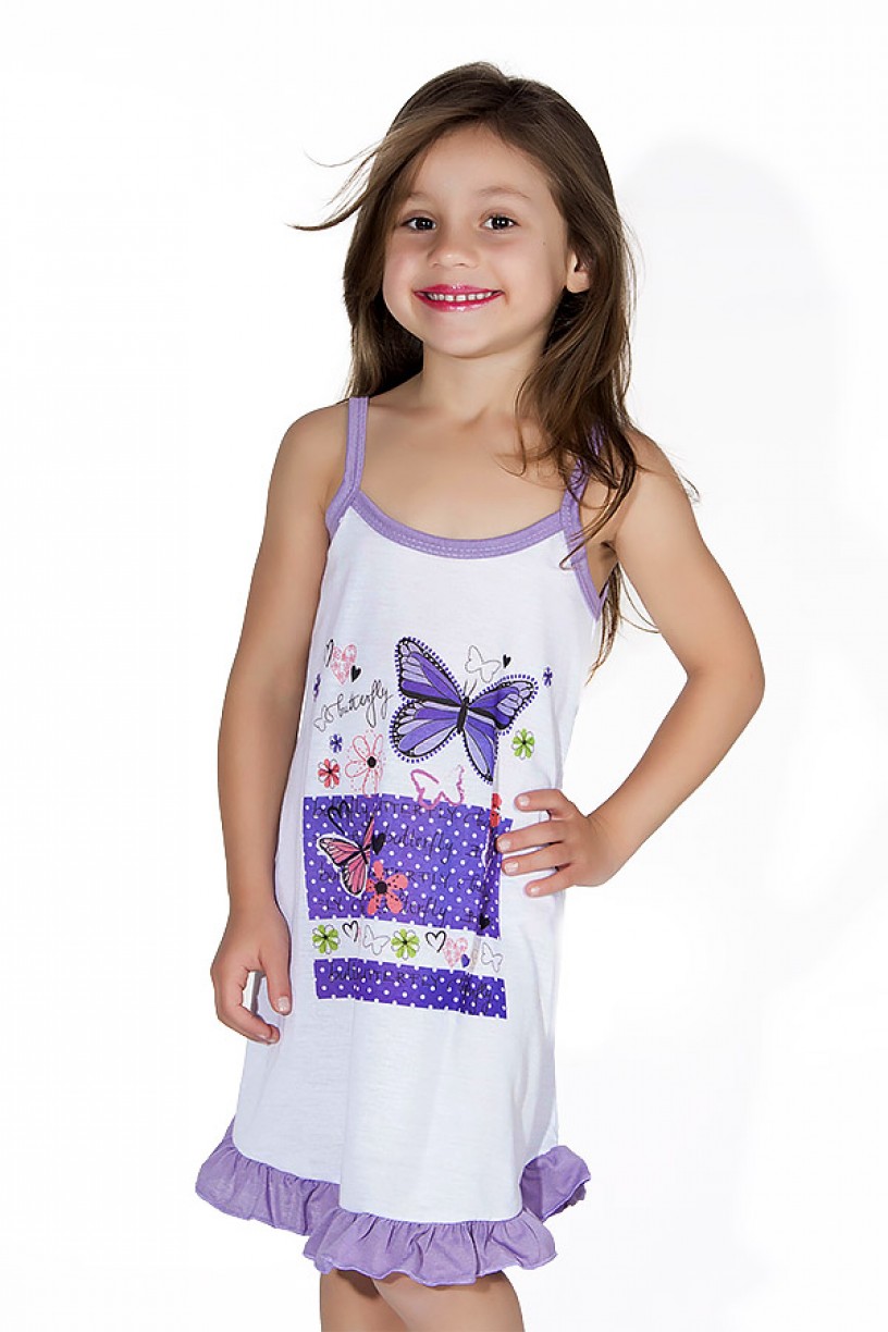 Camisola Infantil 141 (Lilas com borboletas) AB |  Ref: CEZ-CM010-001