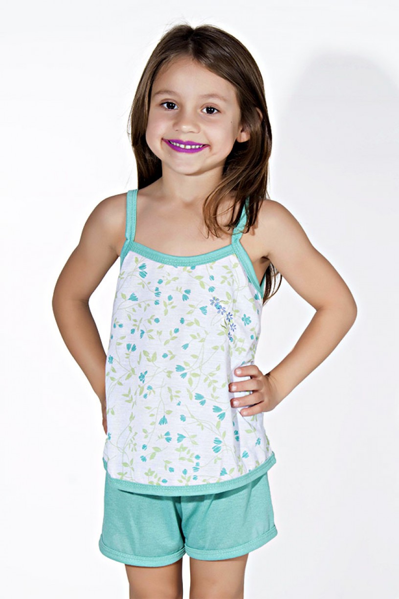 Babydoll Infantil 086 (verde piscina)