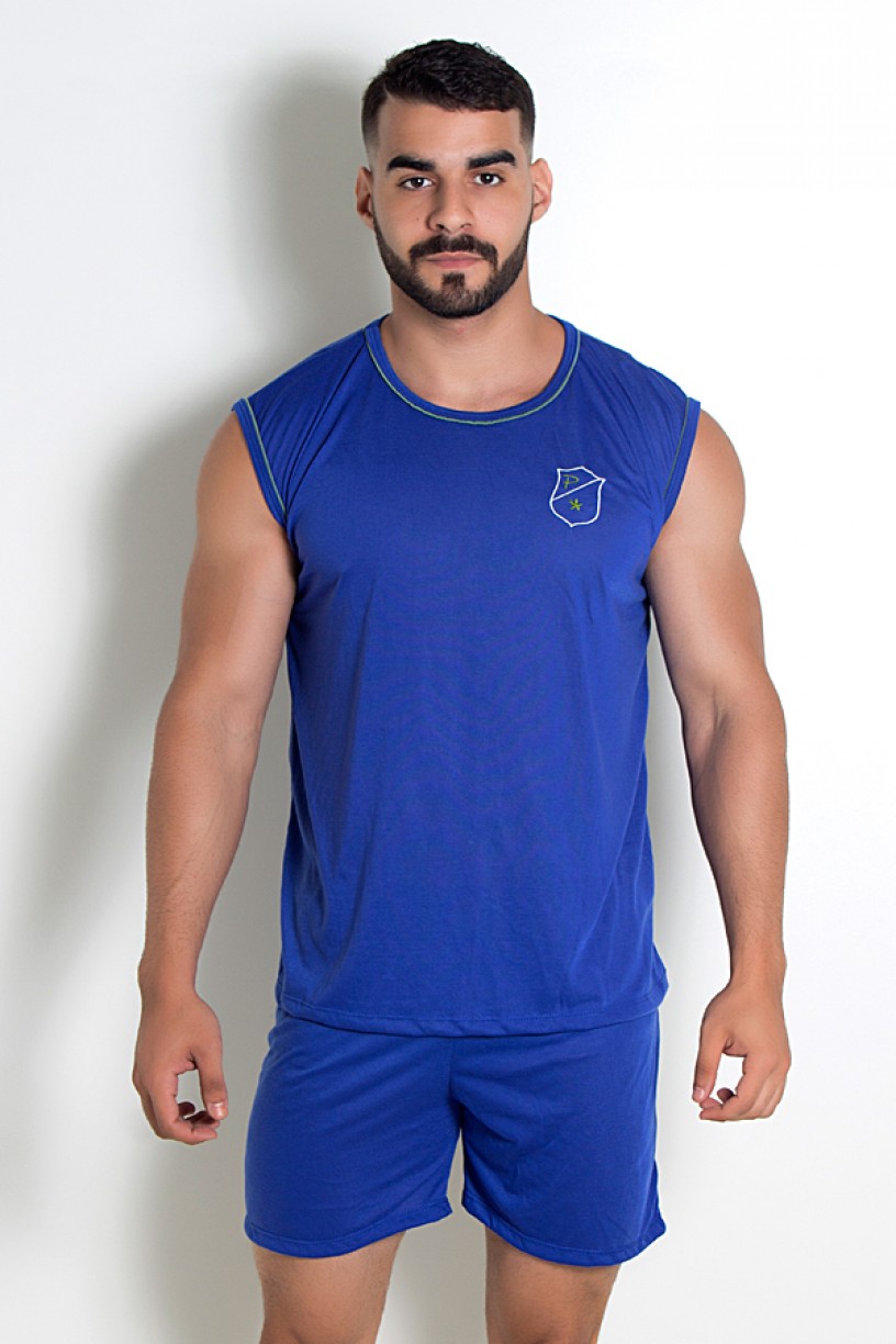 Pijama Masculino Camiseta 072 (Azul) | Ref: CEZ-PA072-003