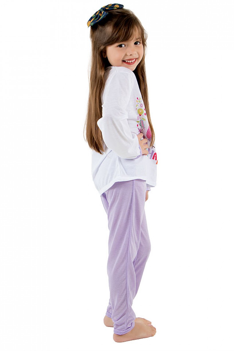 Pijama longo infantil 076 (Lilás) CEZ-PA076-002