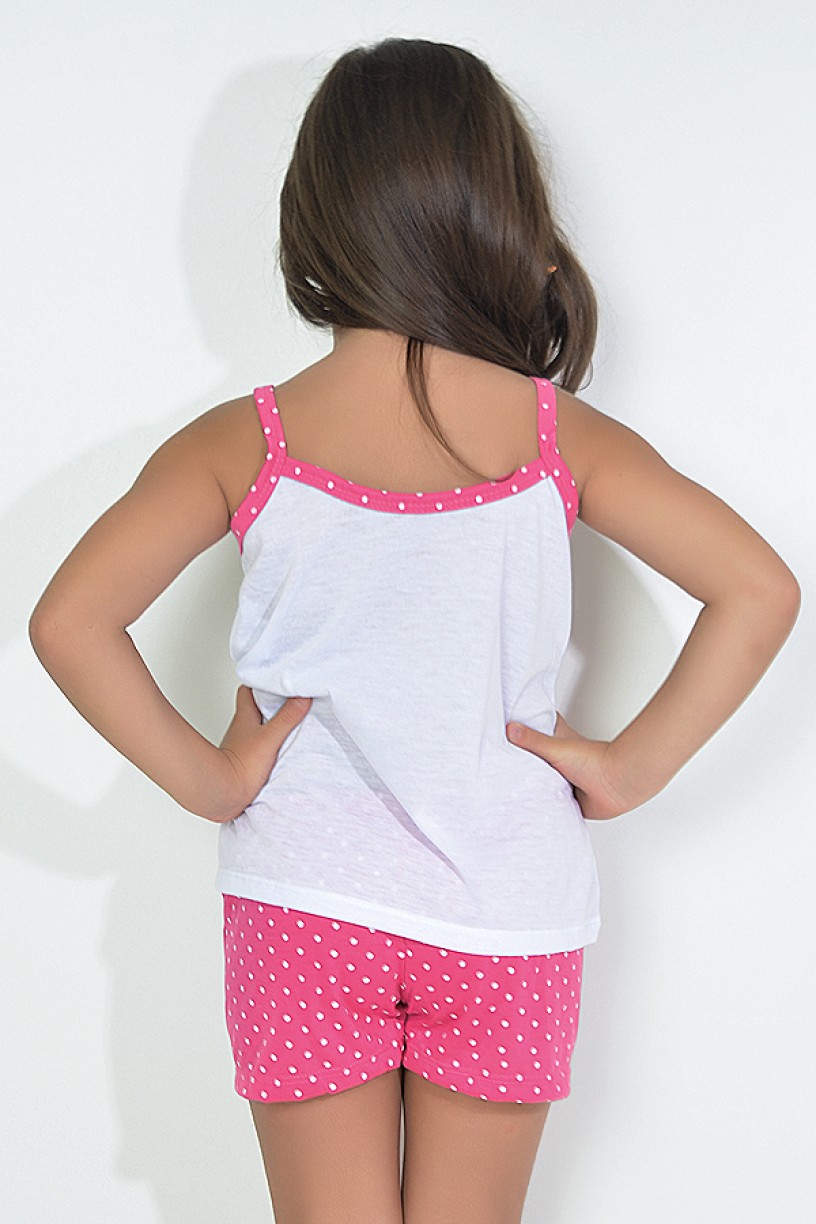 Babydoll Infantil 268 (Pink com poá branco)