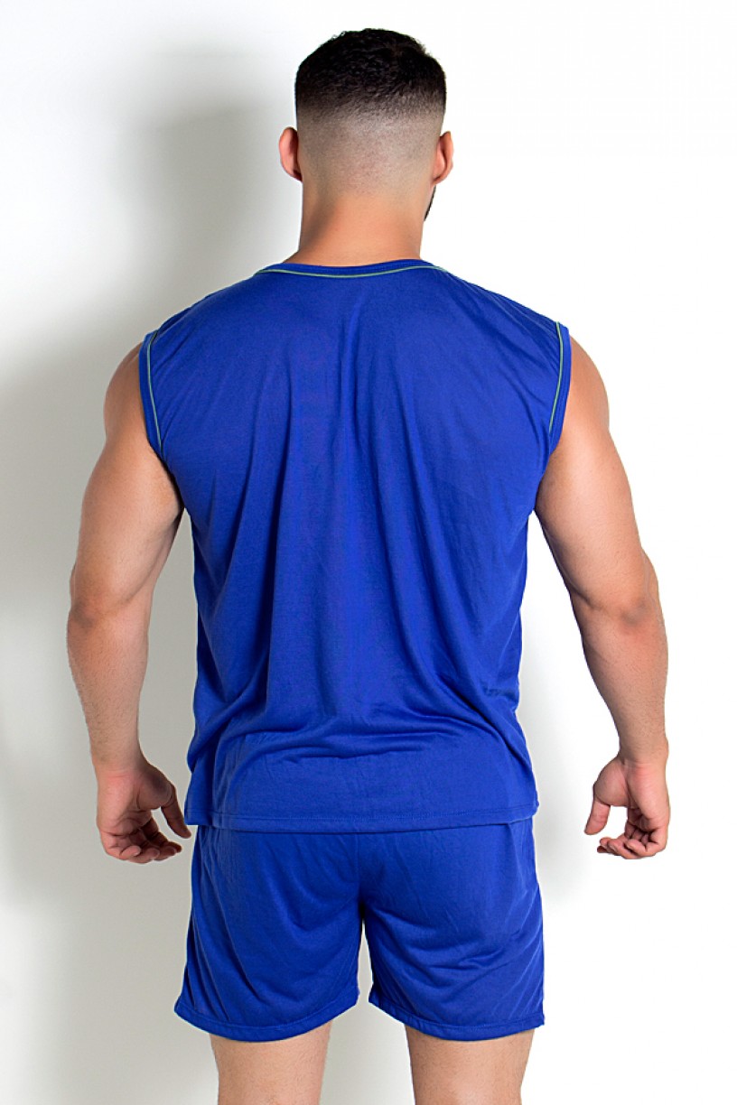 Pijama Masculino Camiseta 072 (Azul) | Ref: CEZ-PA072-003