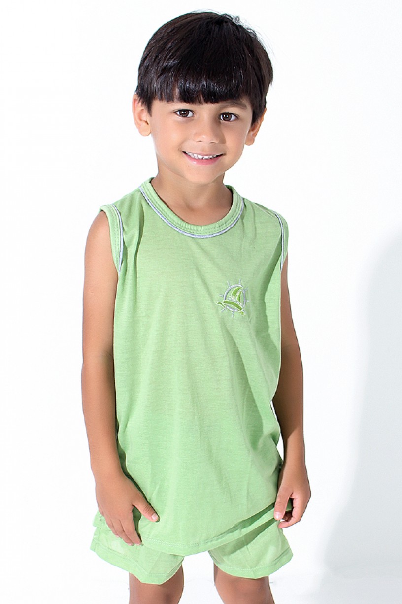 Pijama infantil Mas. Regata 142 (Verde Claro) | Ref: CEZ-PA142-005