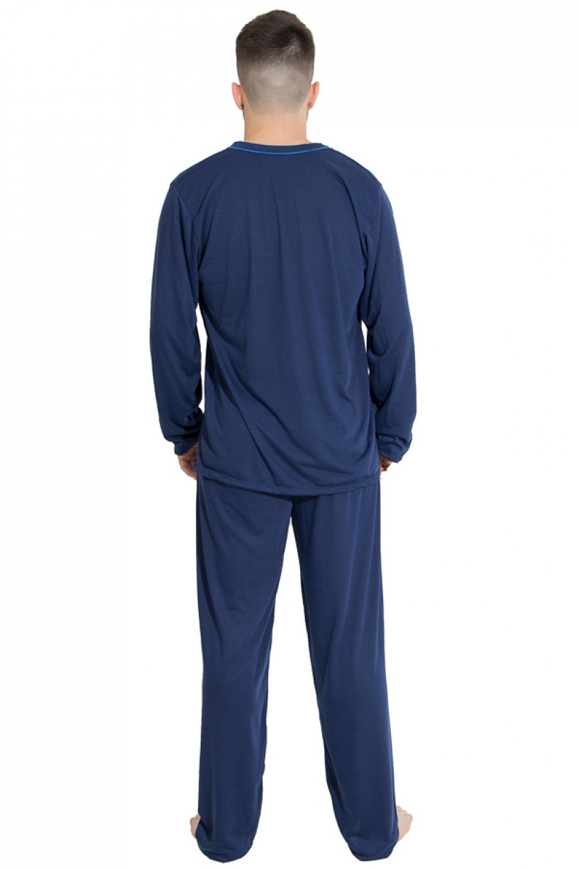 Pijama Mas. Longo 080 (Azul Marinho) | Ref: CEZ- PLM01-001