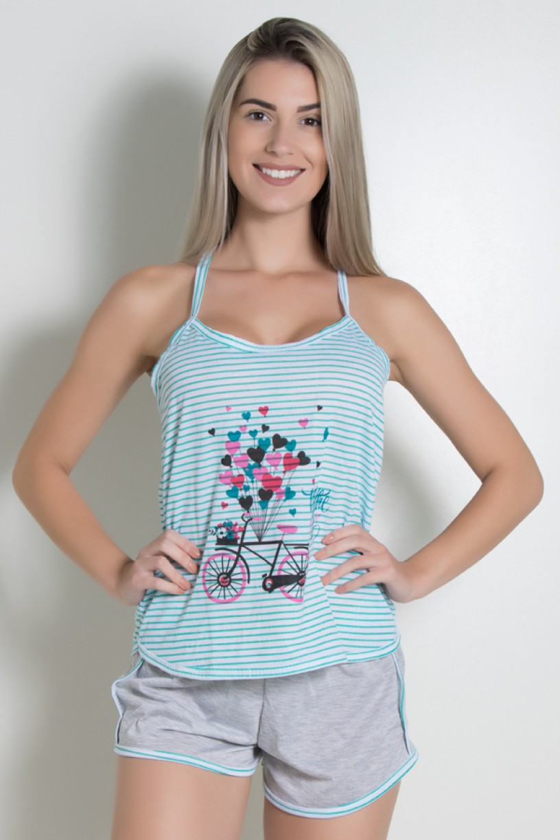 Babydoll Feminino 258 (Verde piscina) | Ref: CEZ-BM03-002