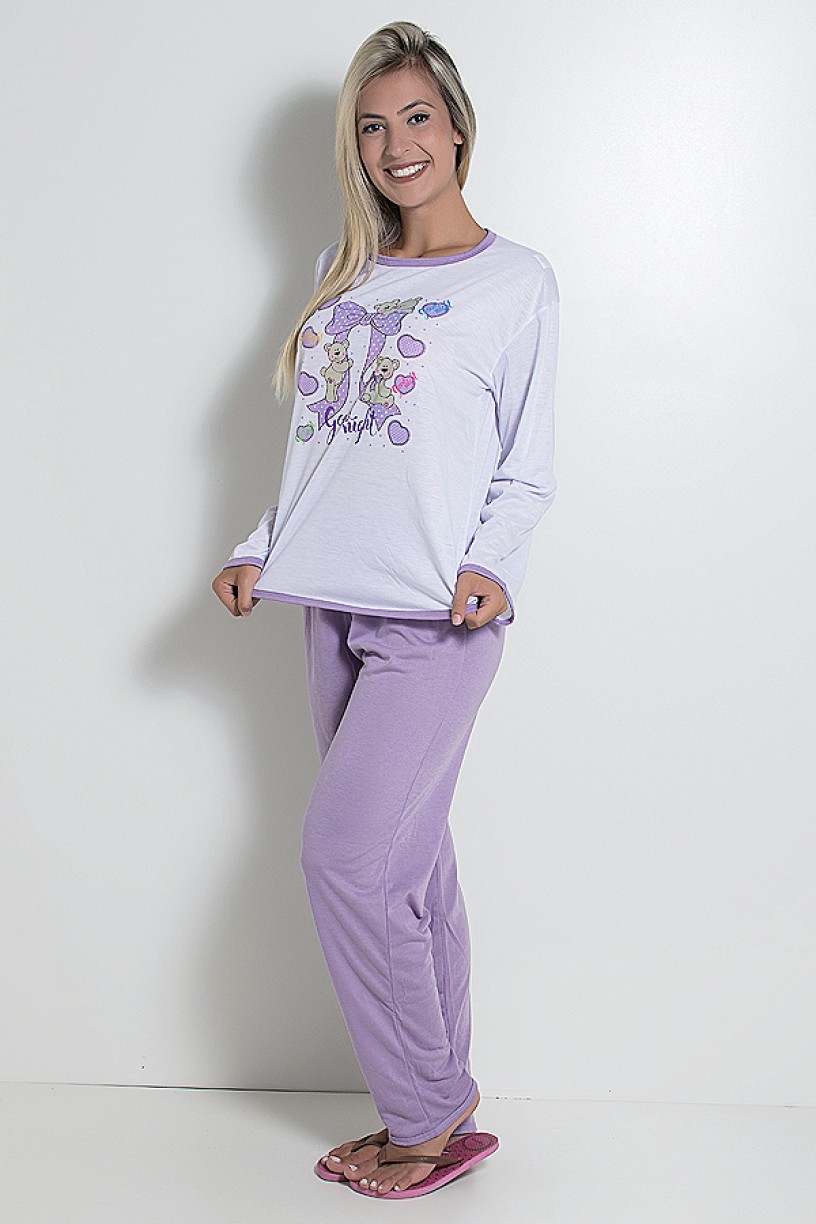 Pijama Feminino Longo 074 (Lilás)