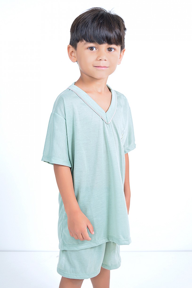 Pijama infantil mas. Curto 037 (Verde) 