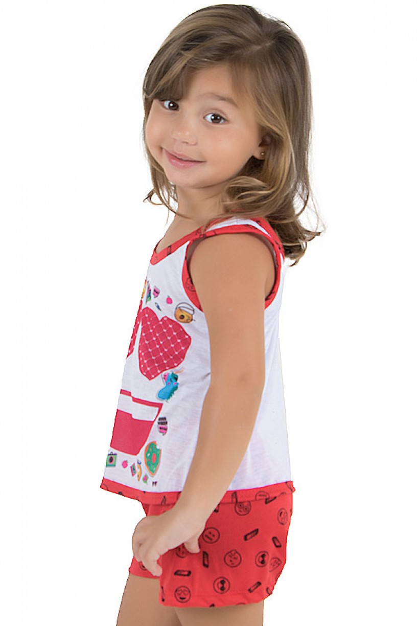 Baby-doll de Malha infantil 204 (Vermelho) | Ref.: CEZ-PA204-005