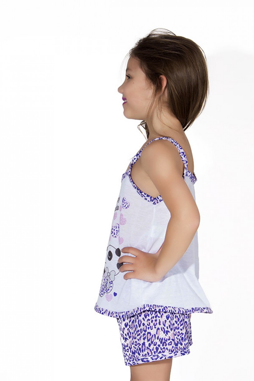 Babydoll Infantil 201 (Roxo com oncinha)