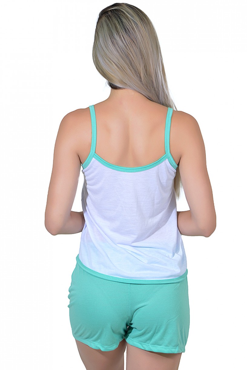 Babydoll Feminino 023 (Verde com borboleta)