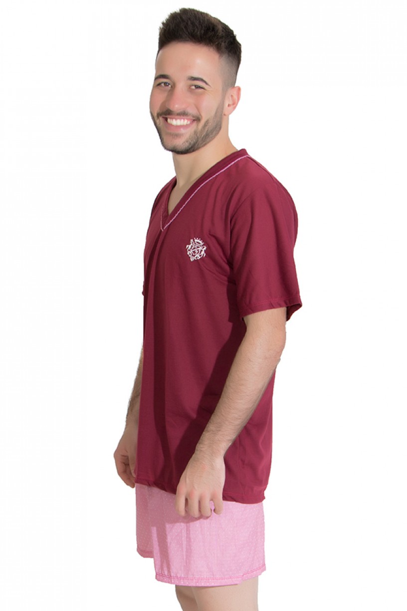 Pijama Masculino 071 (Vinho) | Ref: CEZ-PM02-001