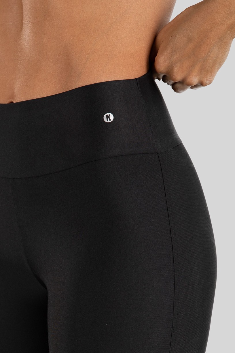 alça Legging com Recorte de Tela (Preto)  Ref K3221-A