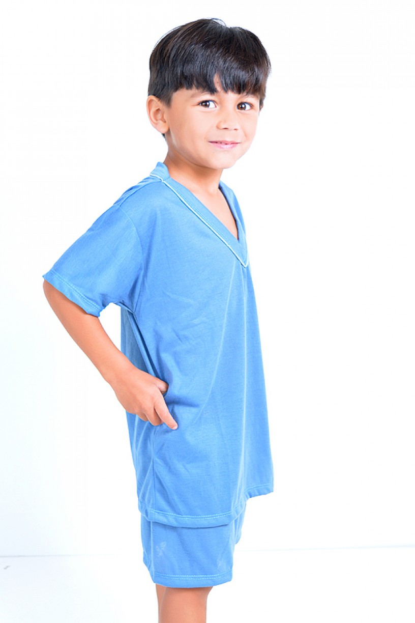 Pijama infantil mas. Curto 037 (Azul)