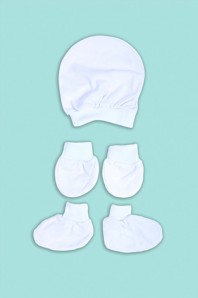 Kit Touca, Luva e Sapatinho para Bebê | Ref: BB03