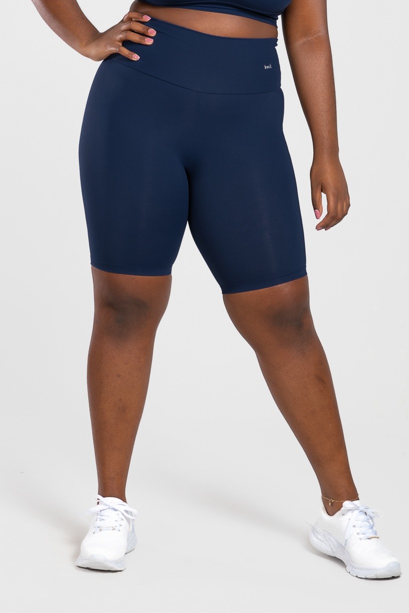 Bermuda Ciclista Básica Plus Size (Azul Marinho) | Ref: KP3078-B