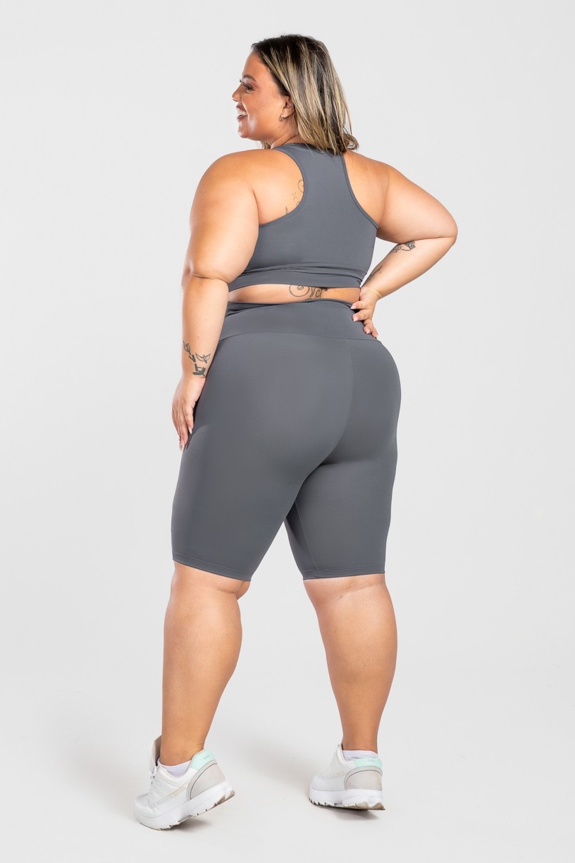 Bermuda Ciclista Básica Plus Size (Chumbo) | Ref: KP3078-F