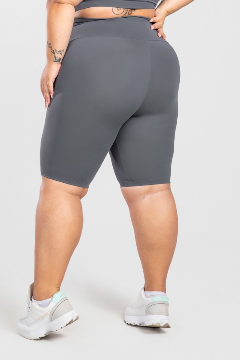 Bermuda Ciclista Básica Plus Size (Chumbo) | Ref: KP3078-F