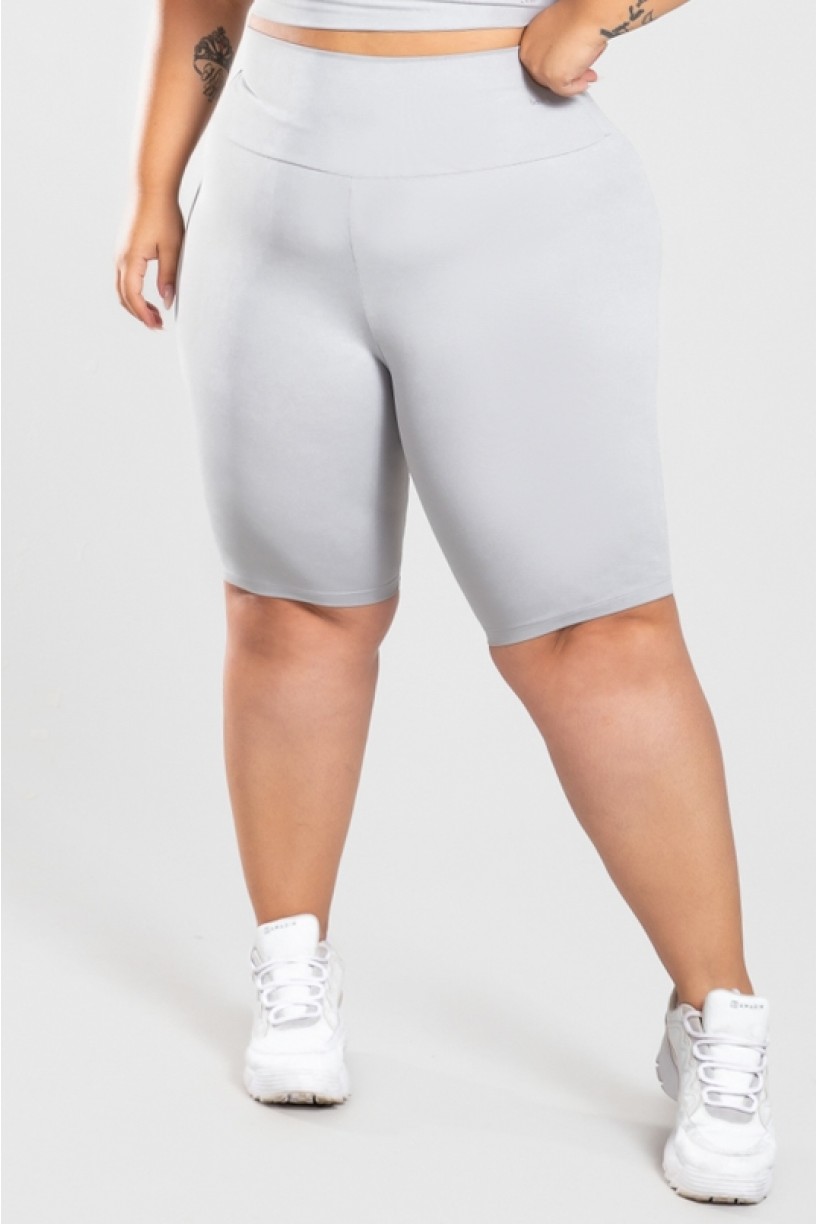 Bermuda Ciclista Básica Plus Size (Cinza) | Ref: KP3078-D