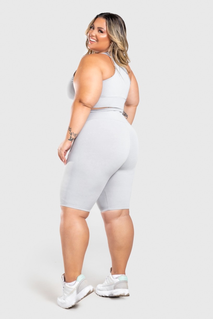 Bermuda Ciclista Básica Plus Size (Cinza) | Ref: KP3078-D