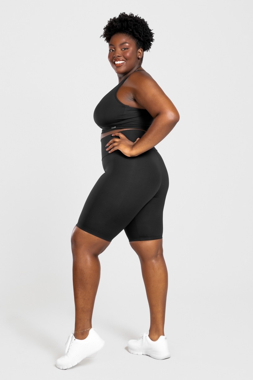 Bermuda Ciclista Básica Plus Size (Preto) | Ref: KP3078-A