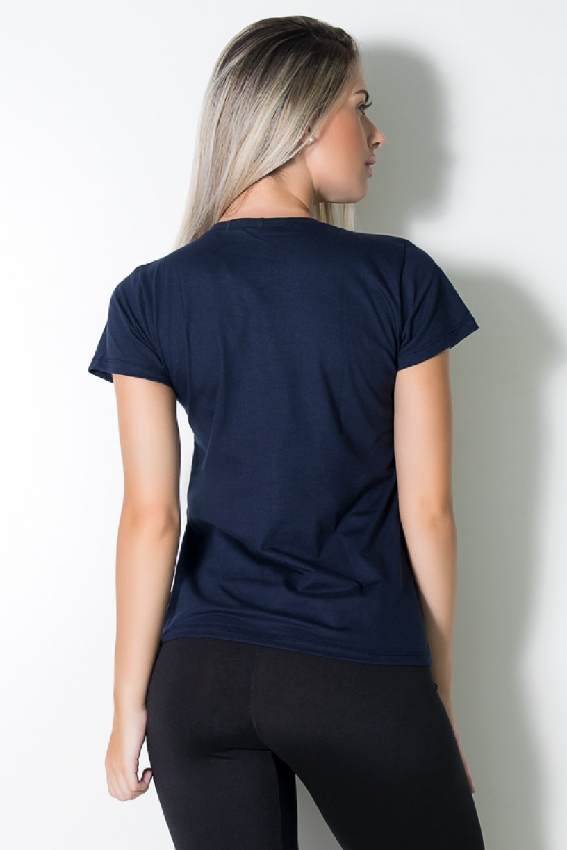Camiseta Feminina Show Your Body Some Love (Azul Marinho) | Ref: BES001-003