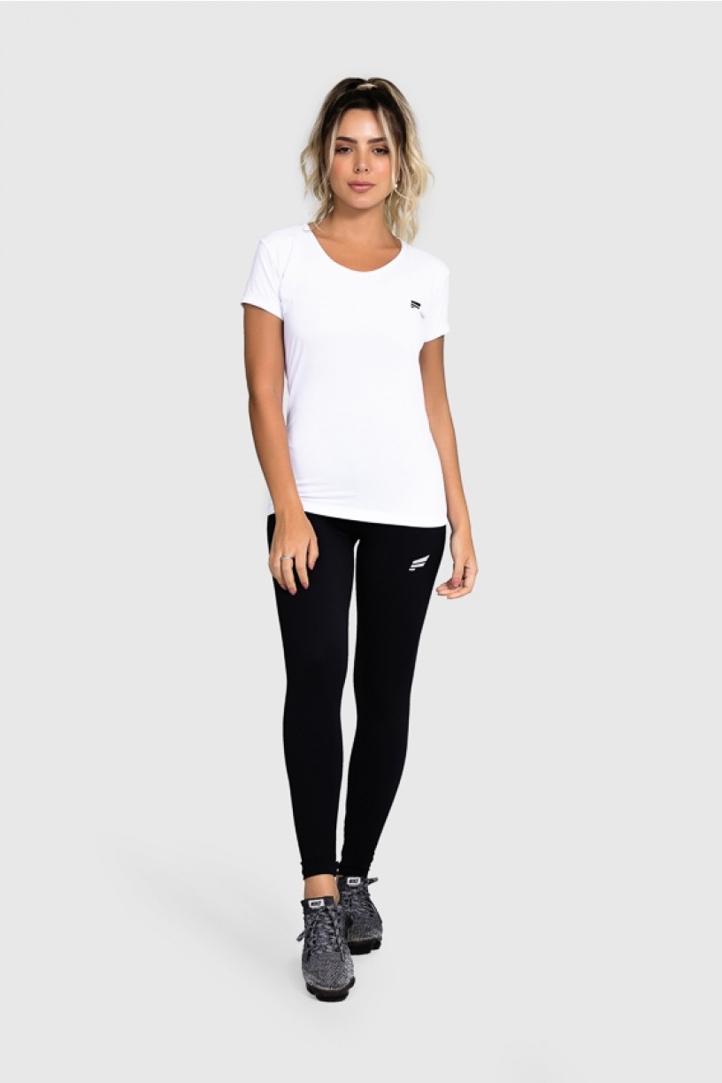 Blusa Fitness De Manga Básica (Branco) | Ref: GO80-C