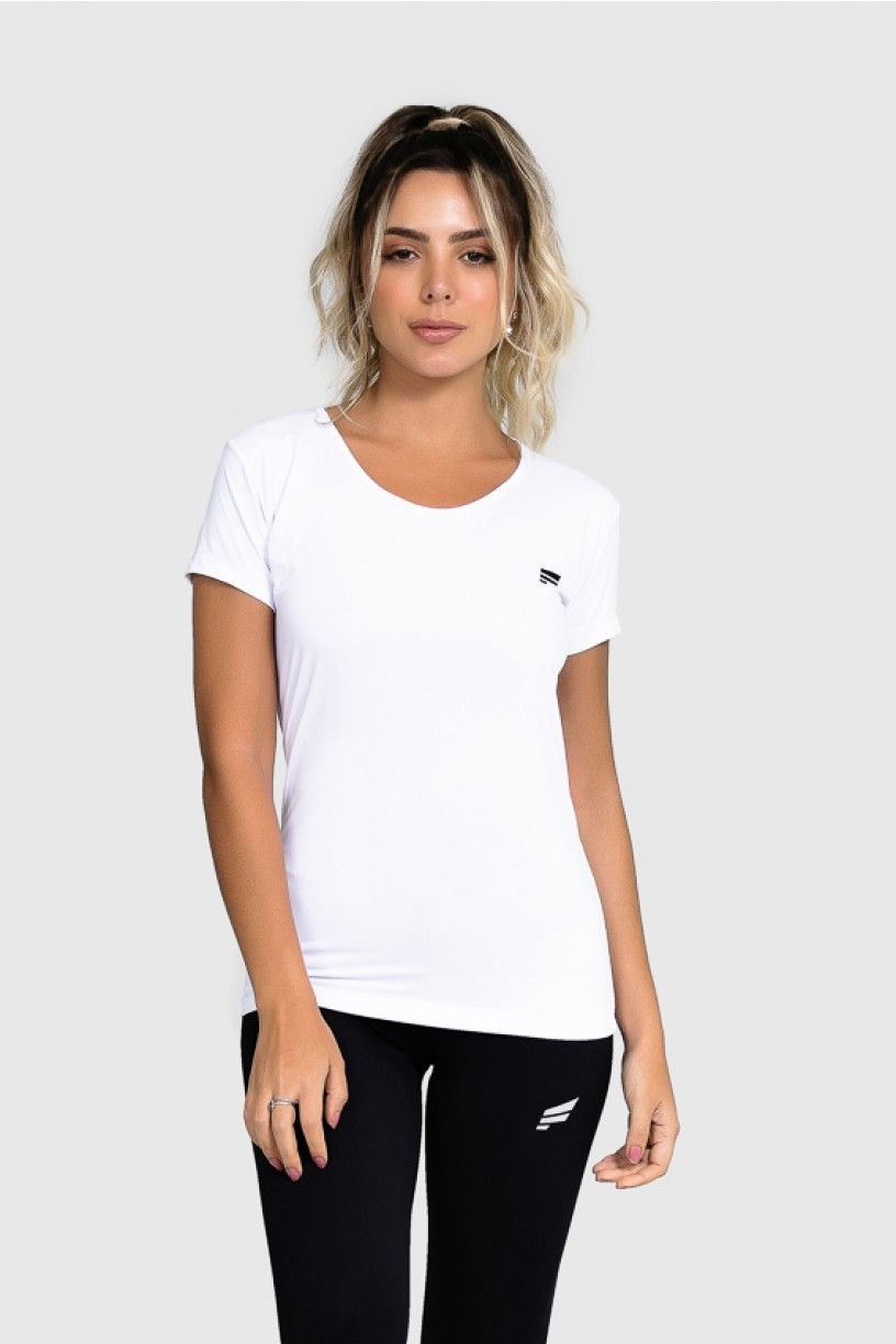 Blusa Fitness De Manga Básica (Branco) | Ref: GO80-C