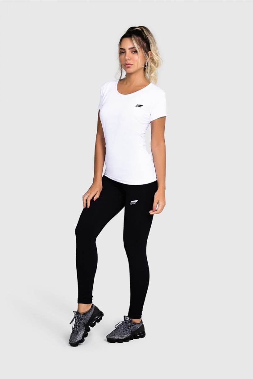 Blusa Fitness De Manga Básica (Branco) | Ref: GO80-C