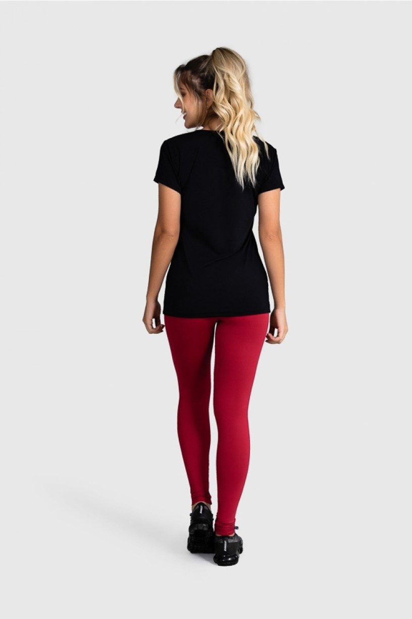 Blusa Fitness De Manga Básica (Preto) | Ref: GO80-A