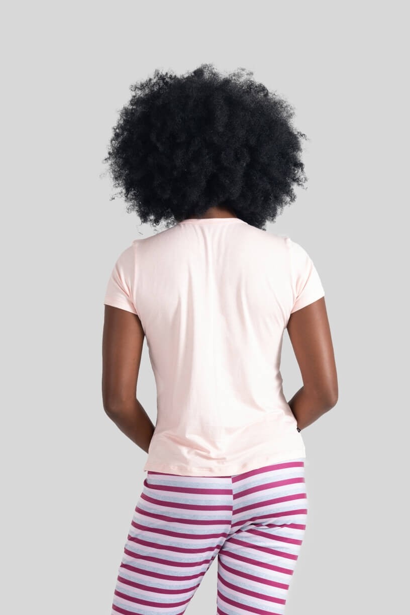 Blusa Manga Curta Homewear (Rosa) | Ref: K3102-F