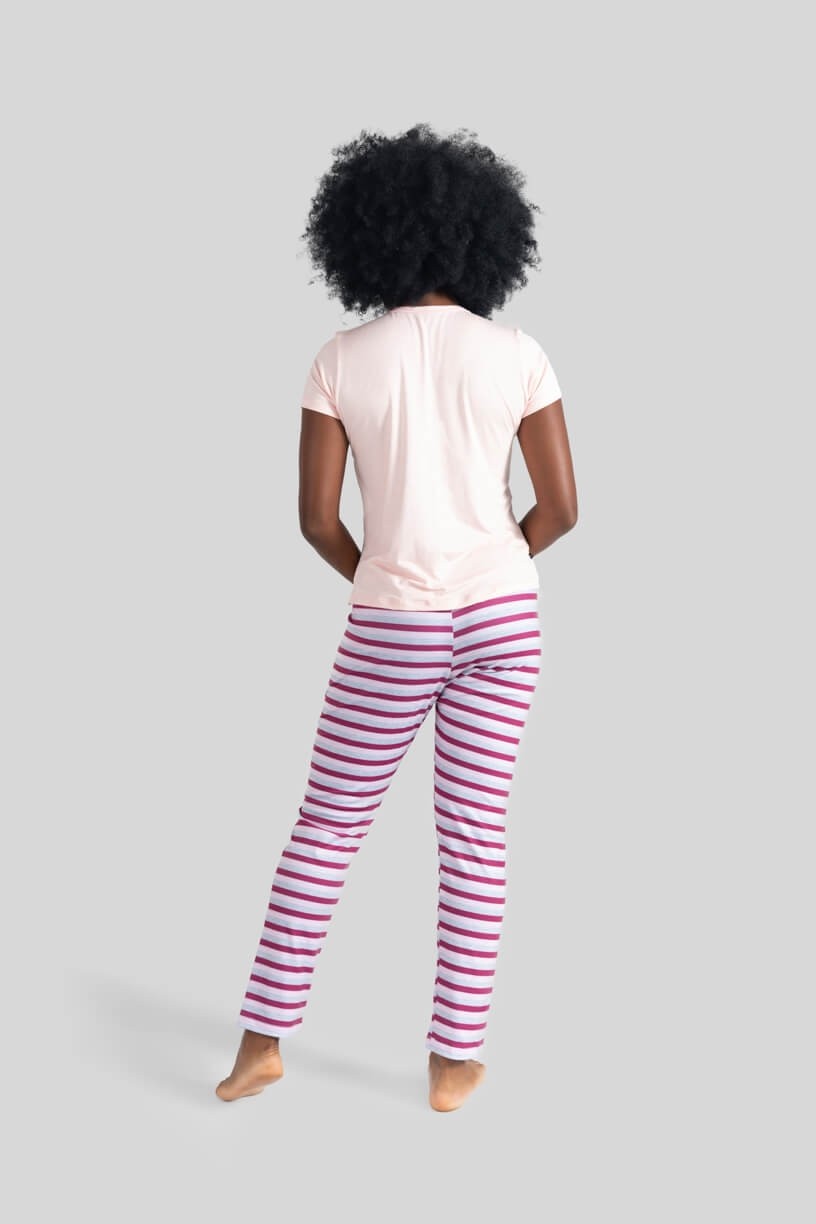 Blusa Manga Curta Homewear (Rosa) | Ref: K3102-F
