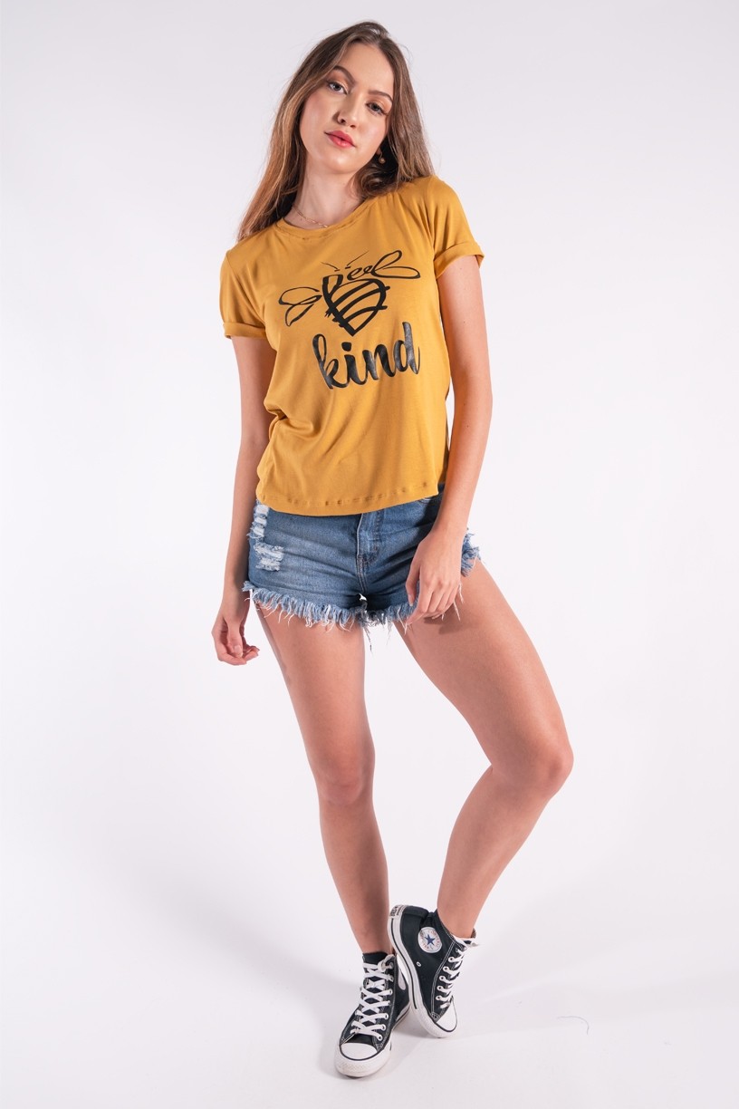 Blusa Nózinho com Silk Be Kind (Mostarda) | Ref: K2834-G