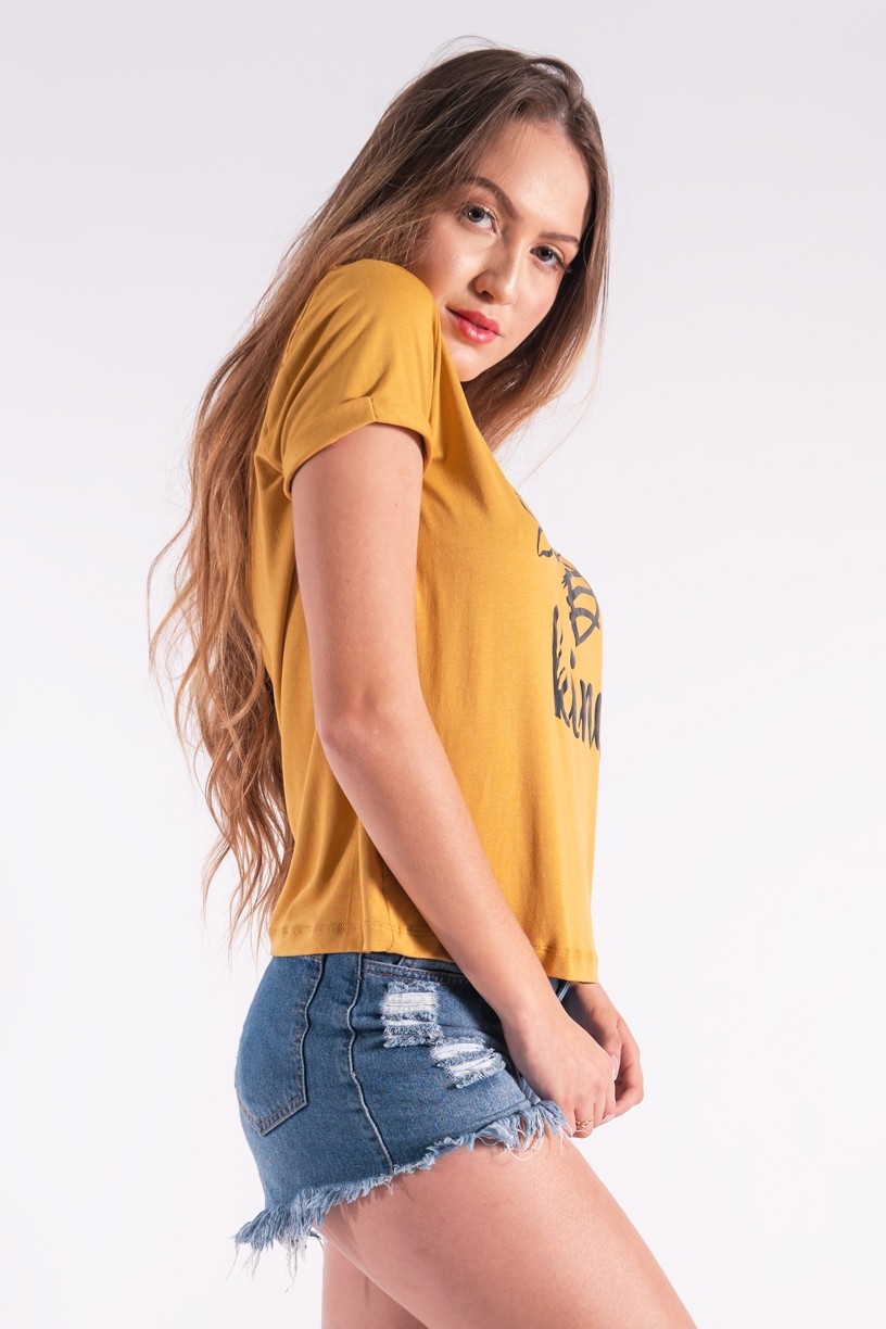 Blusa Nózinho com Silk Be Kind (Mostarda) | Ref: K2834-G