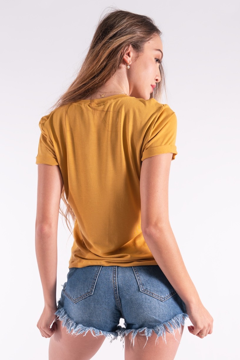 Blusa Nózinho com Silk Be Kind (Mostarda) | Ref: K2834-G